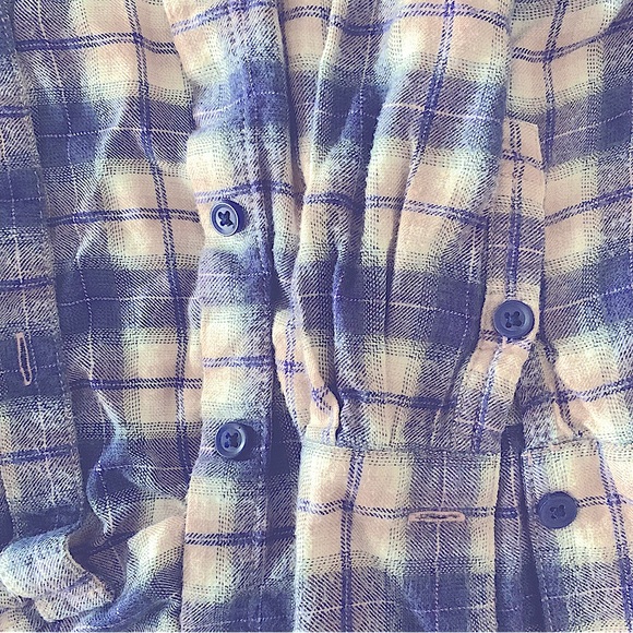 beachlunchlounge pink white and blue cotton flannel - Picture 2 of 3